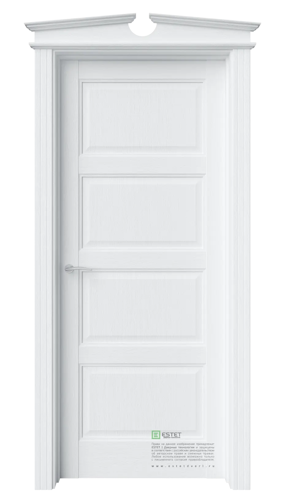 Межкомнатная дверь Соната-20 Полярный Белый с текстурой