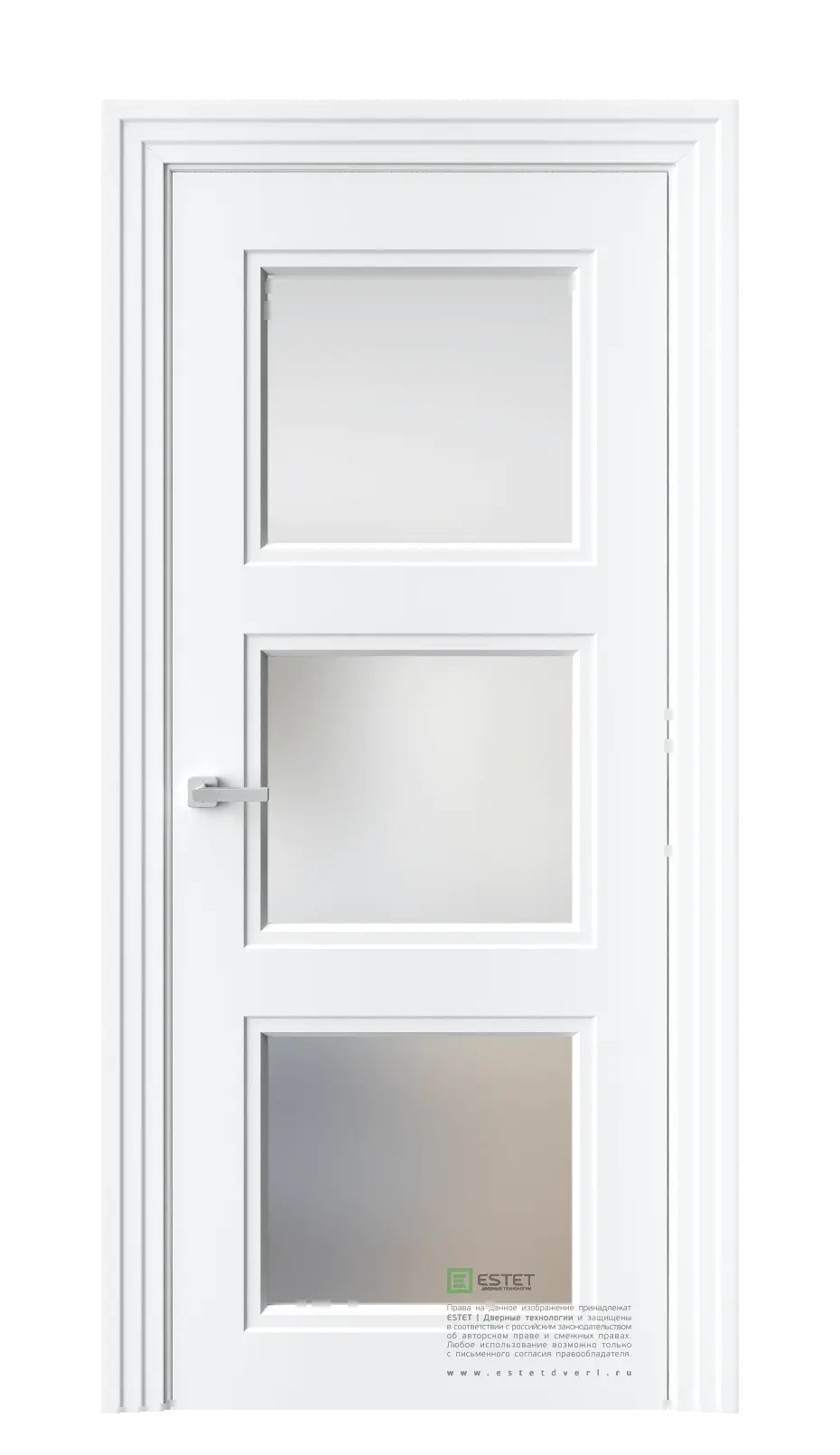 Межкомнатная дверь N6 RAL9003 Белый Сатинат белый