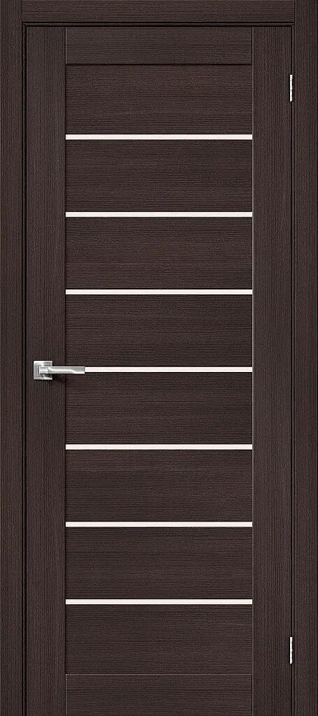 Межкомнатная дверь Браво 22 ПО Wenge Melinga Венге Сатинат белый