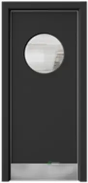 Маятниковая дверь СД2 нержавейка Венге Сатинат белый