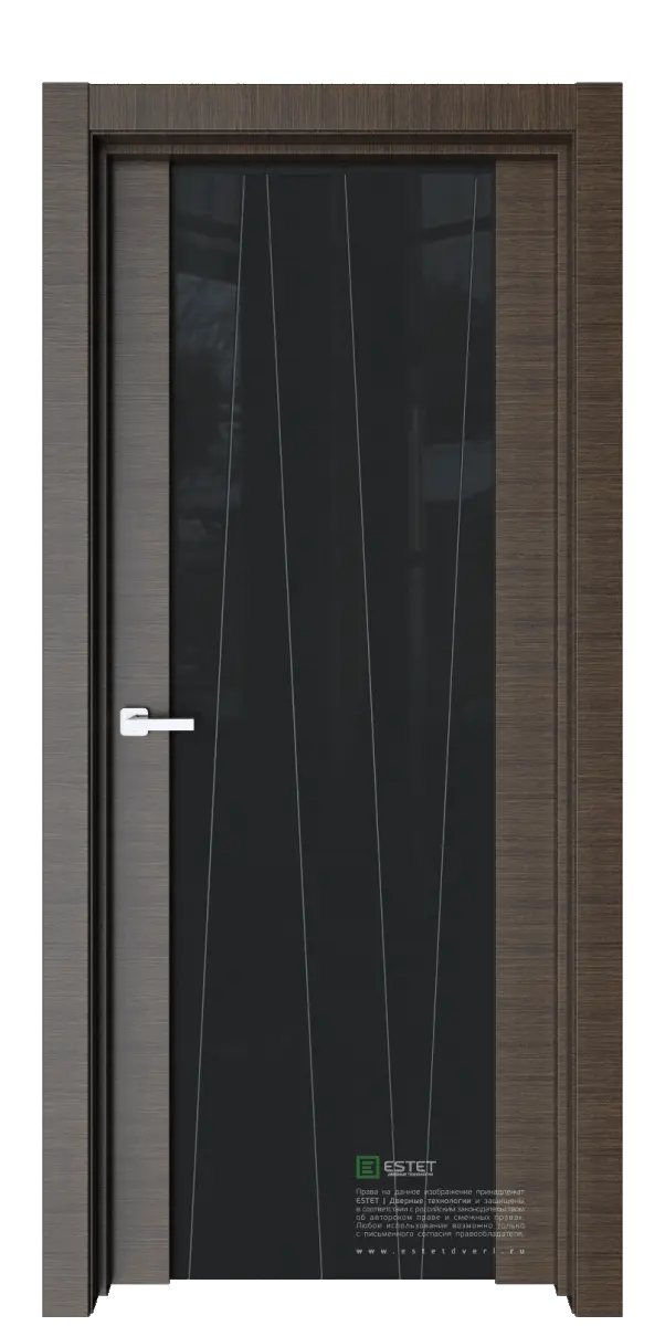 Межкомнатная дверь Е7 корица, гравировка Р19 Венге