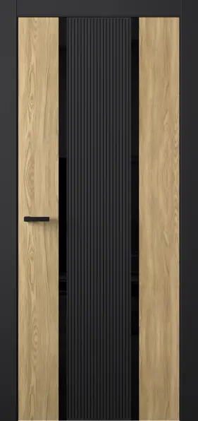 Межкомнатная дверь Entro Fashion FS-5D Черный LACOBEL Черный лак