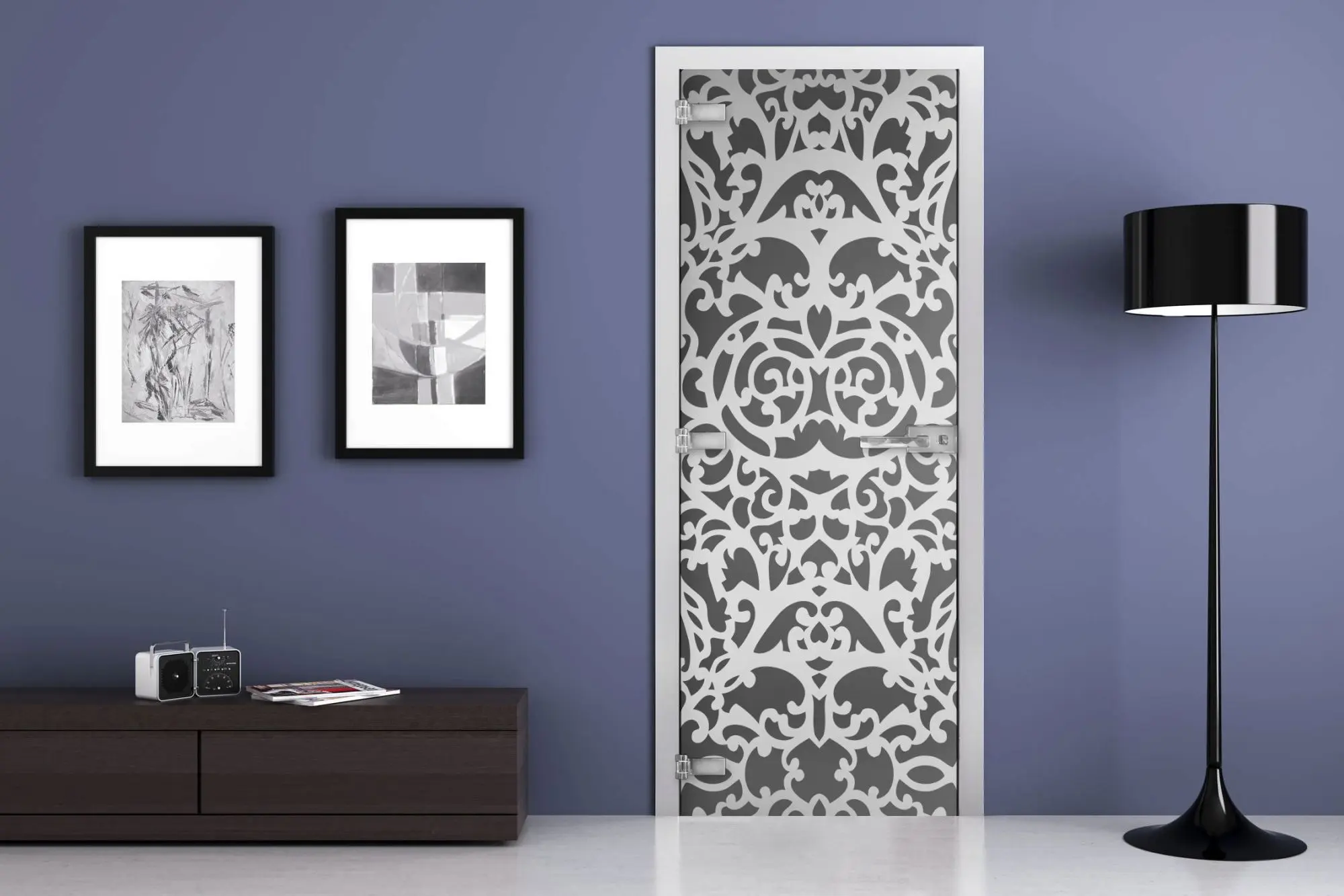 Дверь стеклянная MG-11 Графит матовое