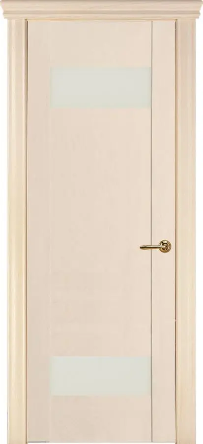 Межкомнатная дверь Рим 4 "Лакобель белый", шпон: ясень тон 6 Светлый