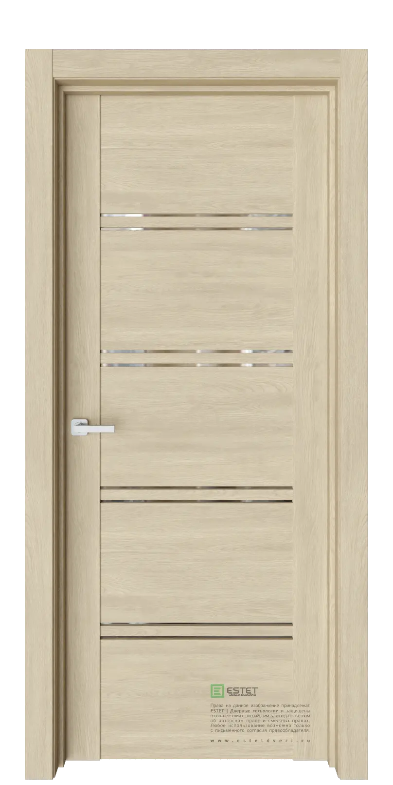 Межкомнатная дверь Версо В10 Сенди Дуб светлый Зеркало