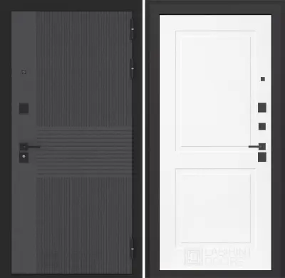 Входная дверь с шумоизоляцией Лабиринт Бункер 05 панель 11 белый софт