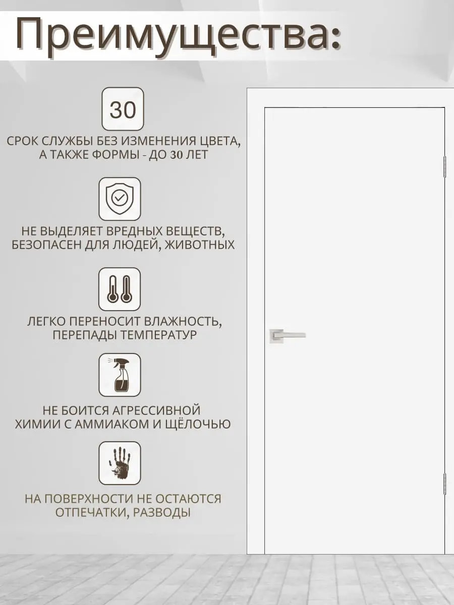 Межкомнатная дверь ДС Гладкое ПГ эмалит белый