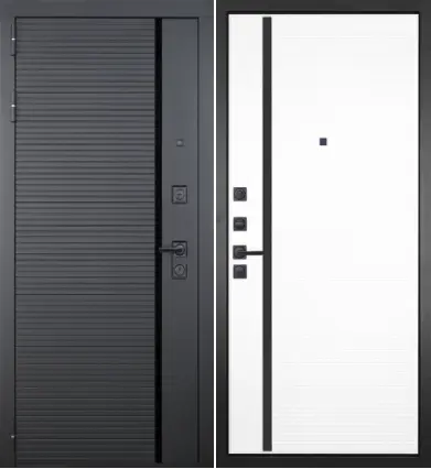 Входная дверь с шумоизоляцией Гранит Пиано 053 Пиано белая 12 мм