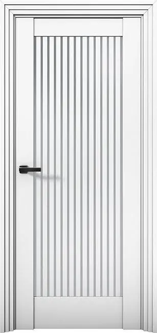 Межкомнатная дверь Ni 4 Никель Аляска Белый Сатинат белый