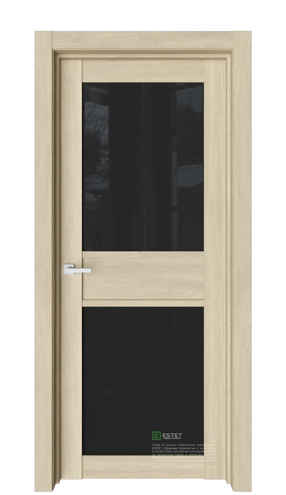 Межкомнатная дверь Версо В14 Сенди Дуб светлый Триплекс черный