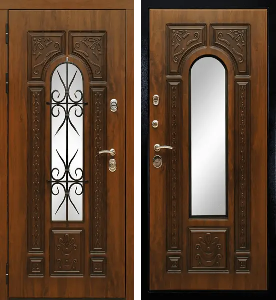 Входная дверь со стеклом Дива Рим+Ковка Термо