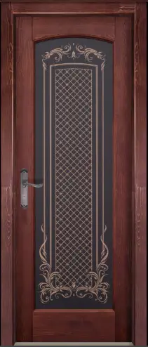 Межкомнатная дверь Витраж ПО махагон браш сосна