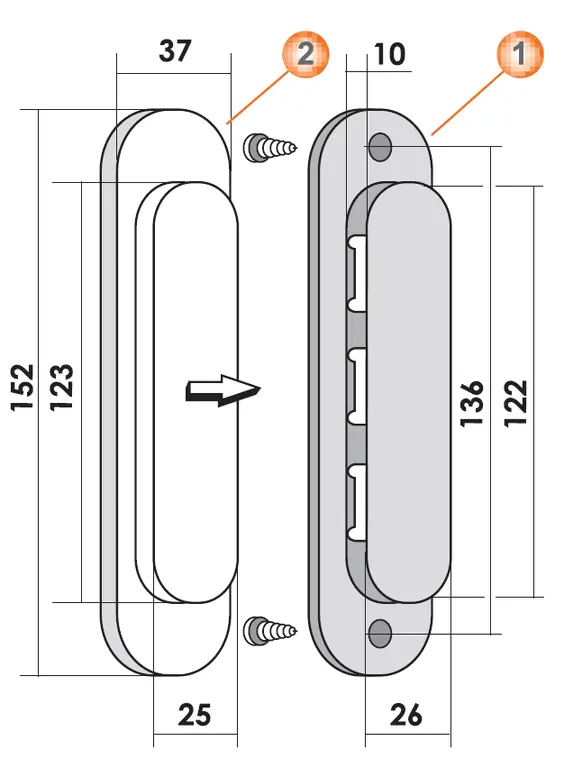 Ручка для раздвижной двери MHS150 SG Золото