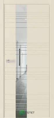 Межкомнатная дверь Вейс В1 Ясень_сайлент_горизонт Зеркало Ясень