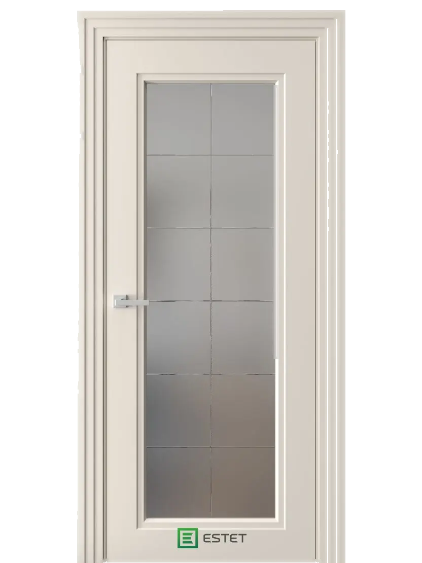 Межкомнатная дверь N2 RAL1013 ст.1 графит Бежевый Сатинат графит