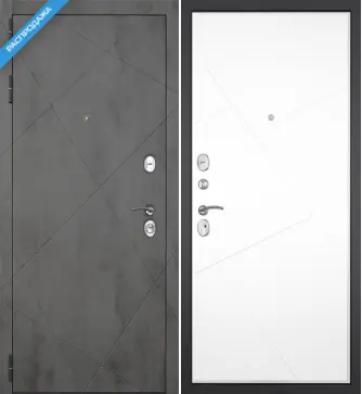 Входная дверь с зеркалом и шумоизоляцией Гранит Дуэт 029 Белая 10 мм
