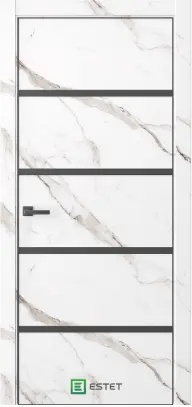 Межкомнатная дверь Урбан 29 Мрамор бьянка Мрамор бьянка LACOBEL Черный лак