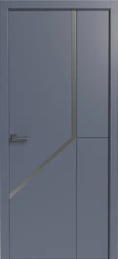 Дверь со вставкой из металла ПМ-8 Темно-серый