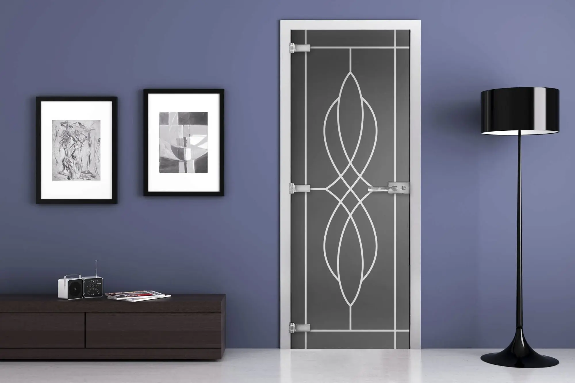 Дверь стеклянная MG-19 Графит матовое