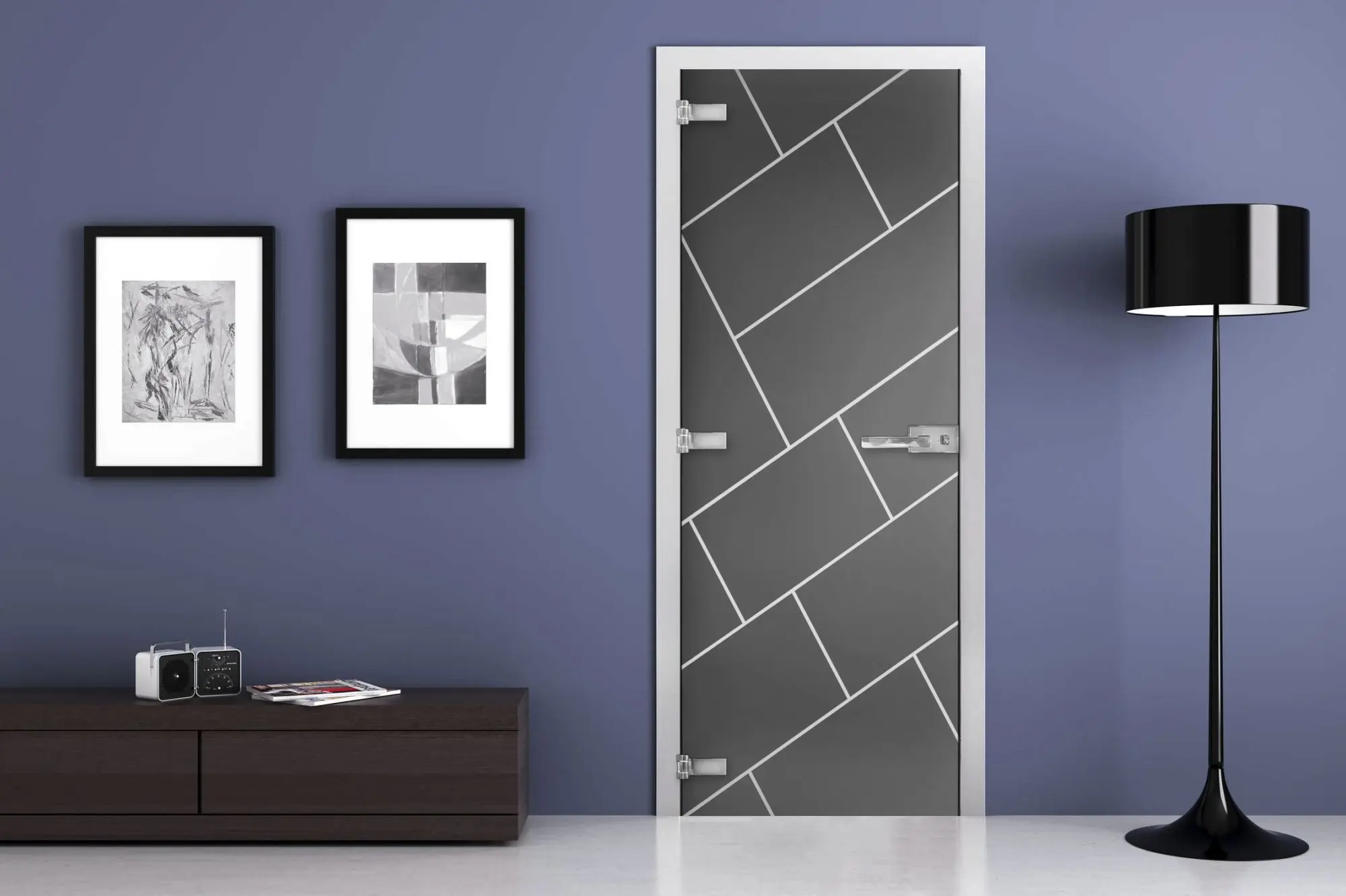 Дверь стеклянная MG-04 Матовый графит