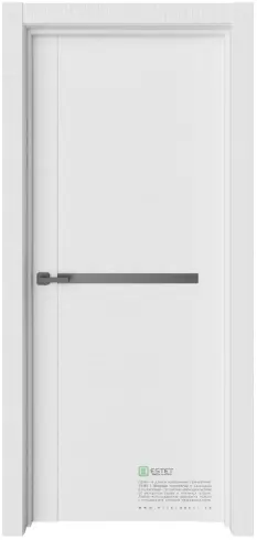 Межкомнатная дверь Т18 белый горизонт черный молдинг Белый