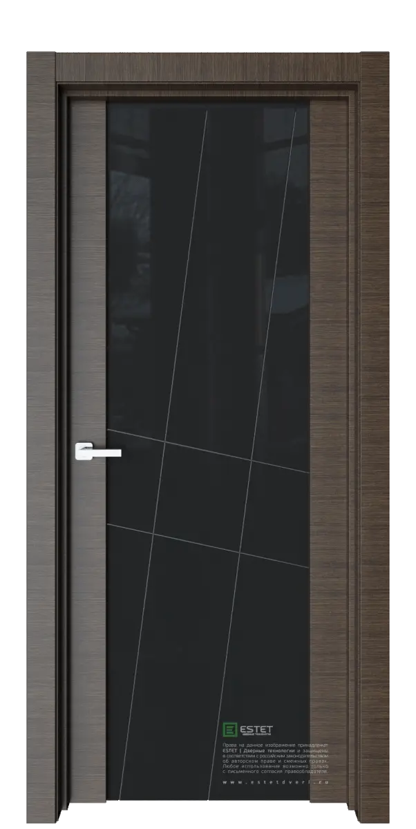 Межкомнатная дверь Е7 корица, гравировка Р15 Венге