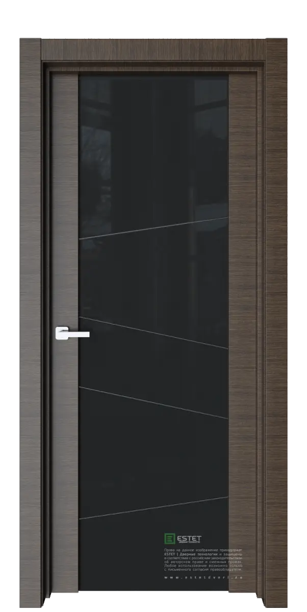 Межкомнатная дверь Е7 корица, гравировка Р16 Венге