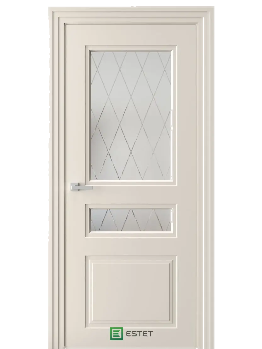 Межкомнатная дверь N13 RAL1013 Бежевый Сатинат белый