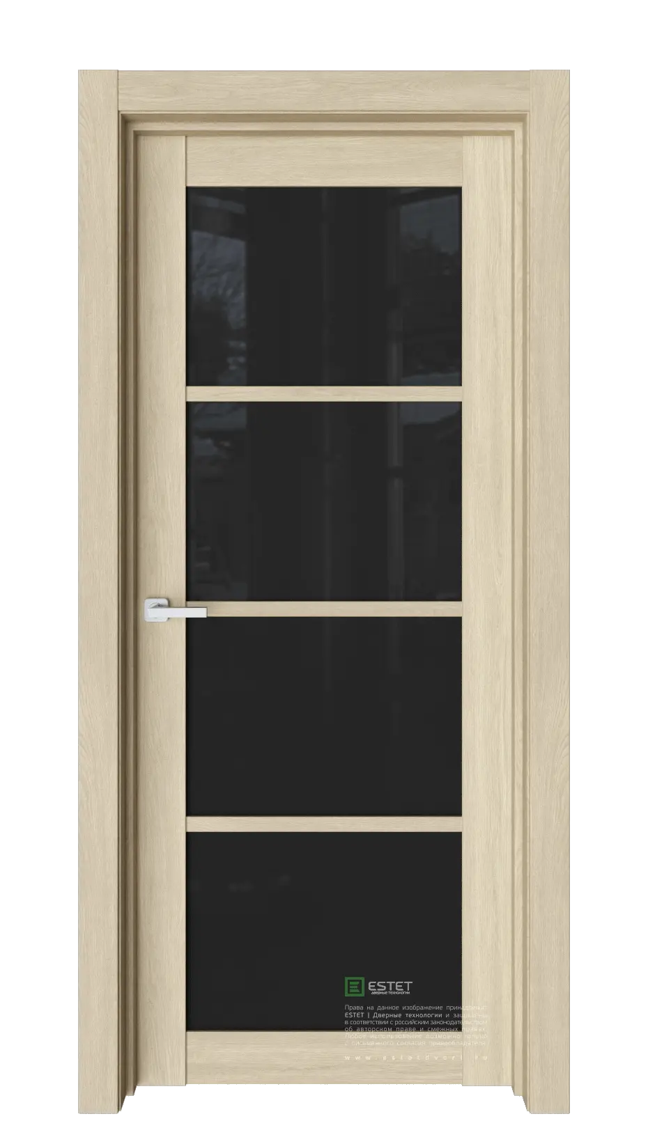 Межкомнатная дверь Версо В16 Сенди Дуб светлый Триплекс черный