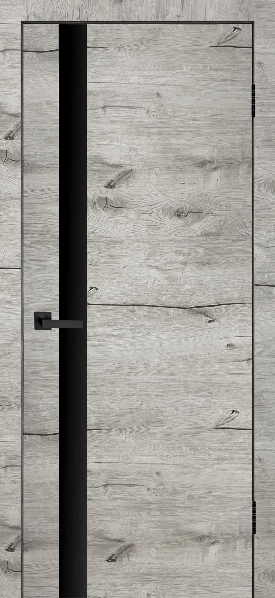 Межкомнатная дверь YD Роял ПО дуб арктика Светлый LACOBEL Черный лак