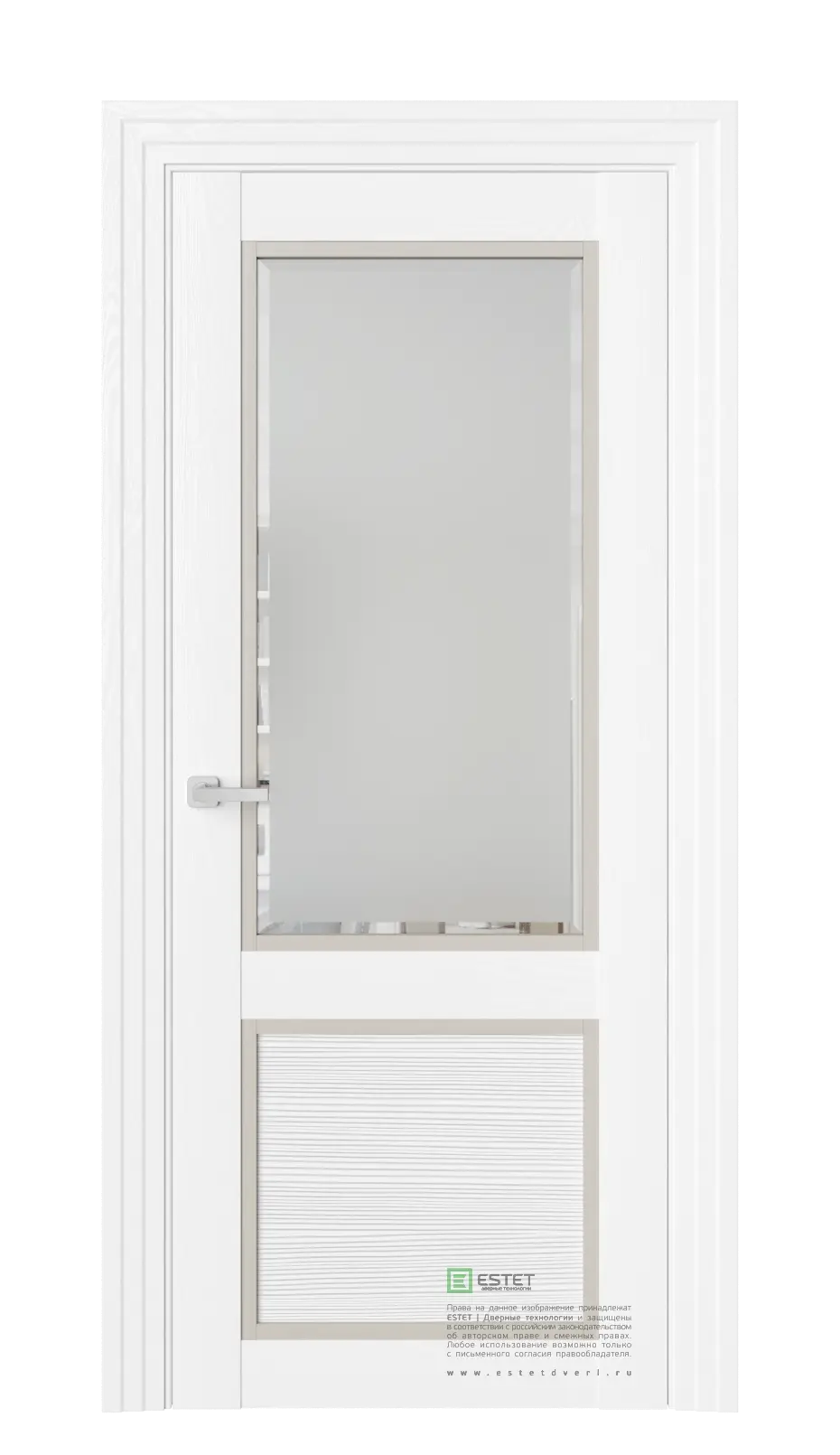 Межкомнатная дверь J4D Ясень винтер Белый с текстурой Фацет сатинат белый