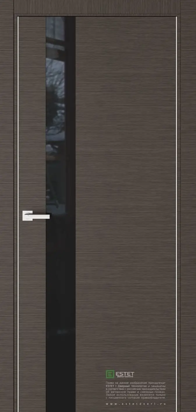 Межкомнатная дверь Урбан 2 Венге-горизонт Венге Лакобель черный