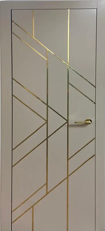 Дверь со вставкой из металла ПМ-9 Бежевый