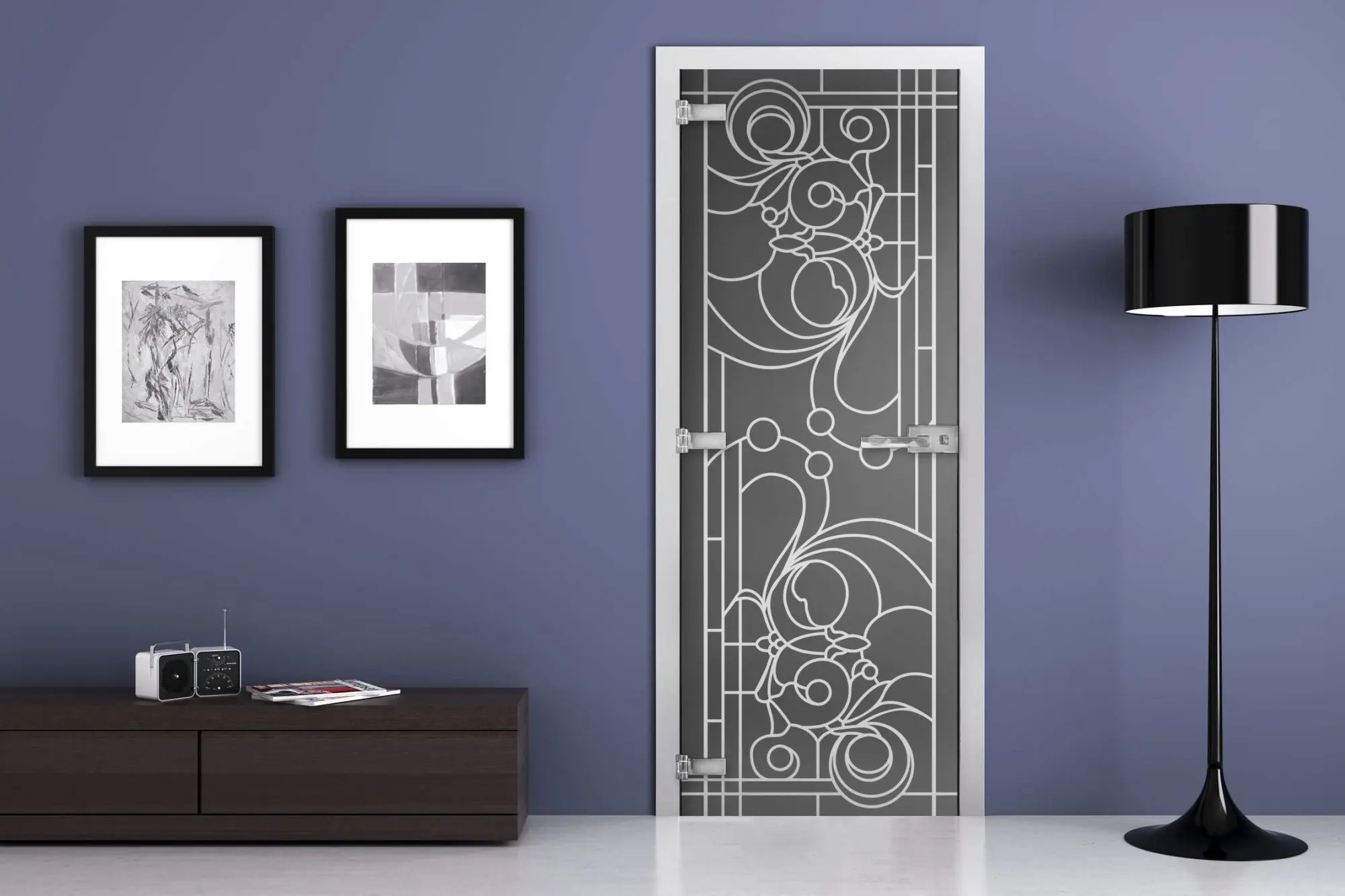 Дверь стеклянная MG-03 Матовое графит