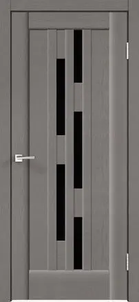 Межкомнатная дверь PREMIER 8 SOFTTOUCH Ясень Грей ст.Лакобель черный Светло-серый Лакобель черный