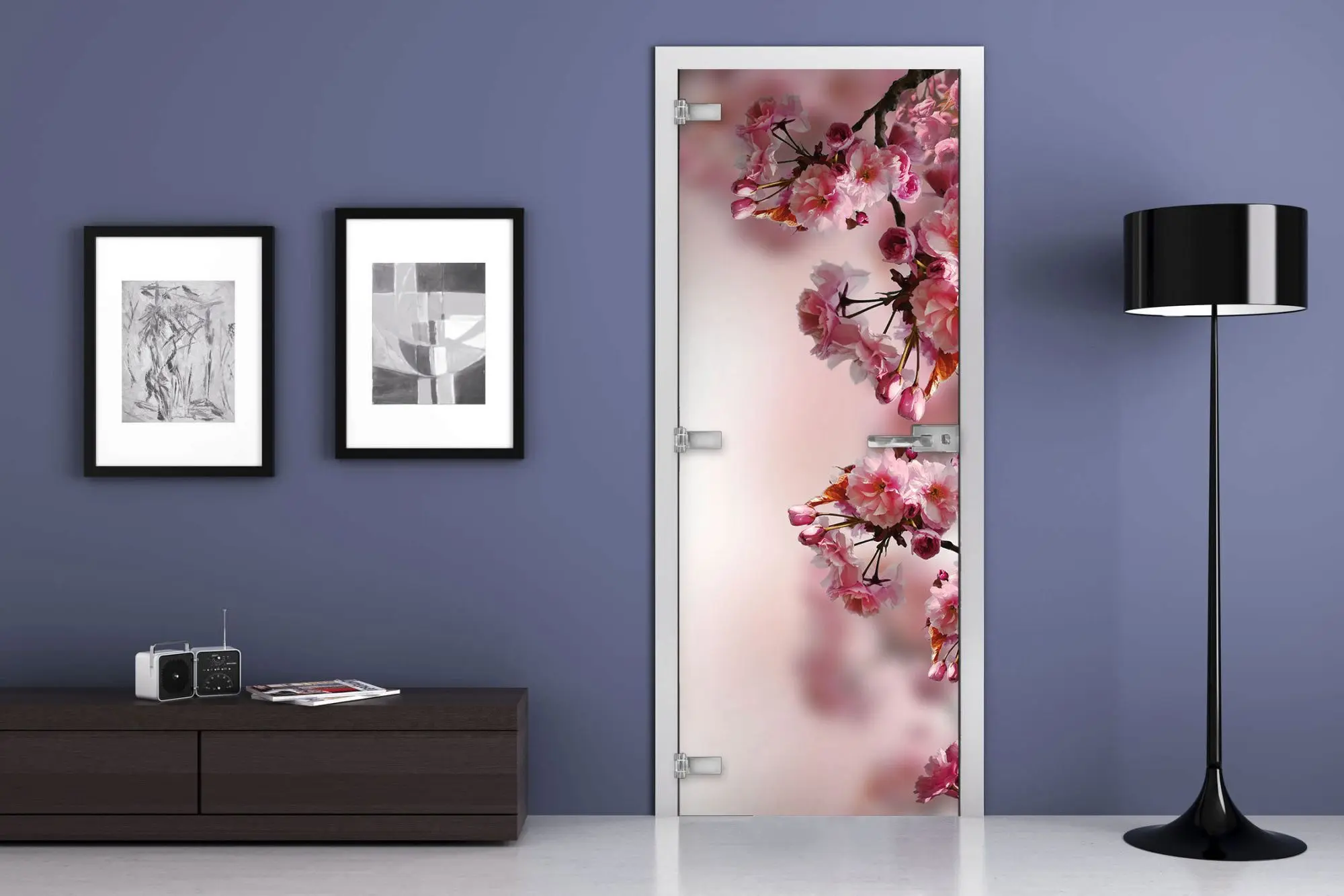 Дверь стеклянная MG-Flowers 16