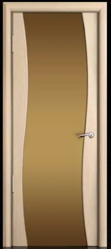 Межкомнатная дверь Волна ПО (бронза), шпон:Беленый дуб