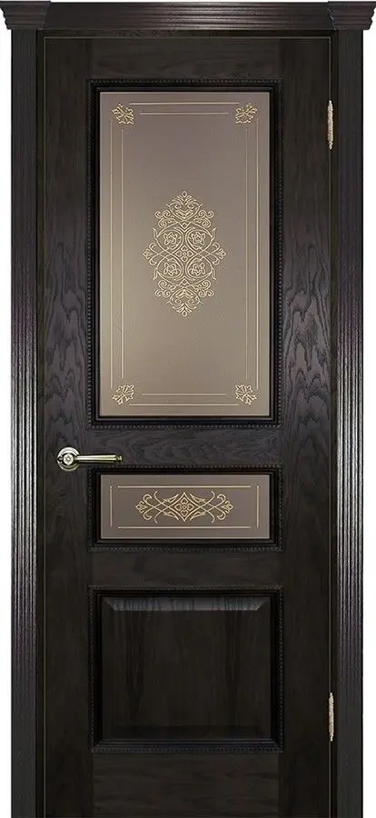 Межкомнатная дверь Граф ПО Дуб патинированный + патина шоколад Венге