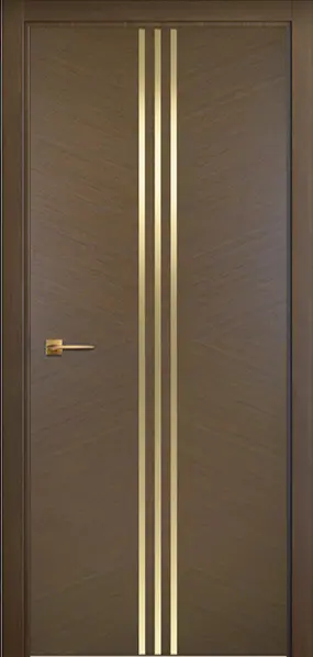 Дверь со вставкой из металла ПМ-2 Венге