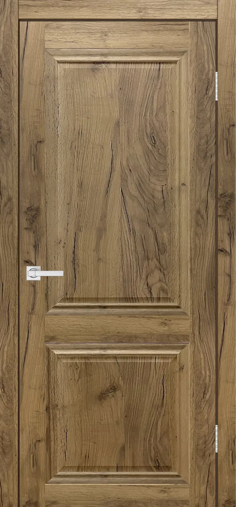 Межкомнатная дверь YD Евро 4 ПГ дуб граф натуральный Амбарный дуб