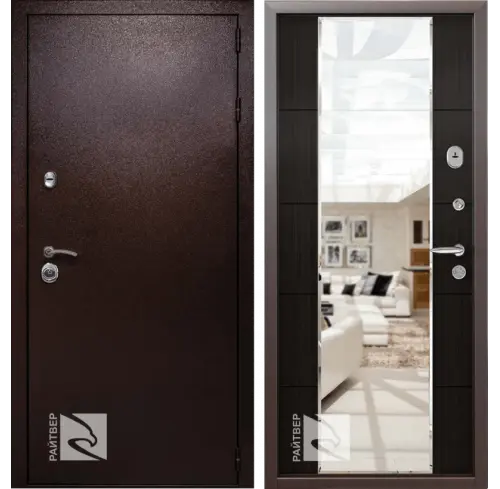 Входная дверь с зеркалом Райтвер Президент Z венге