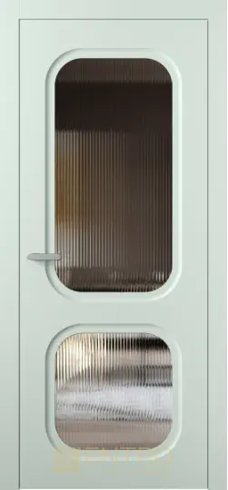 Межкомнатная дверь Entro Window 3 ПО Белый Рифленое