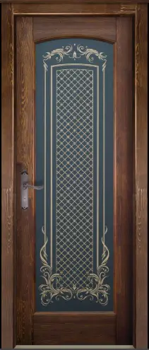 Межкомнатная дверь Витраж ПО античный орех браш сосна