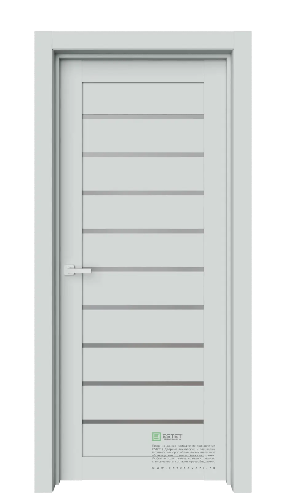 Межкомнатная дверь Роял-R35 Адамант Светло-серый Сатинат графит