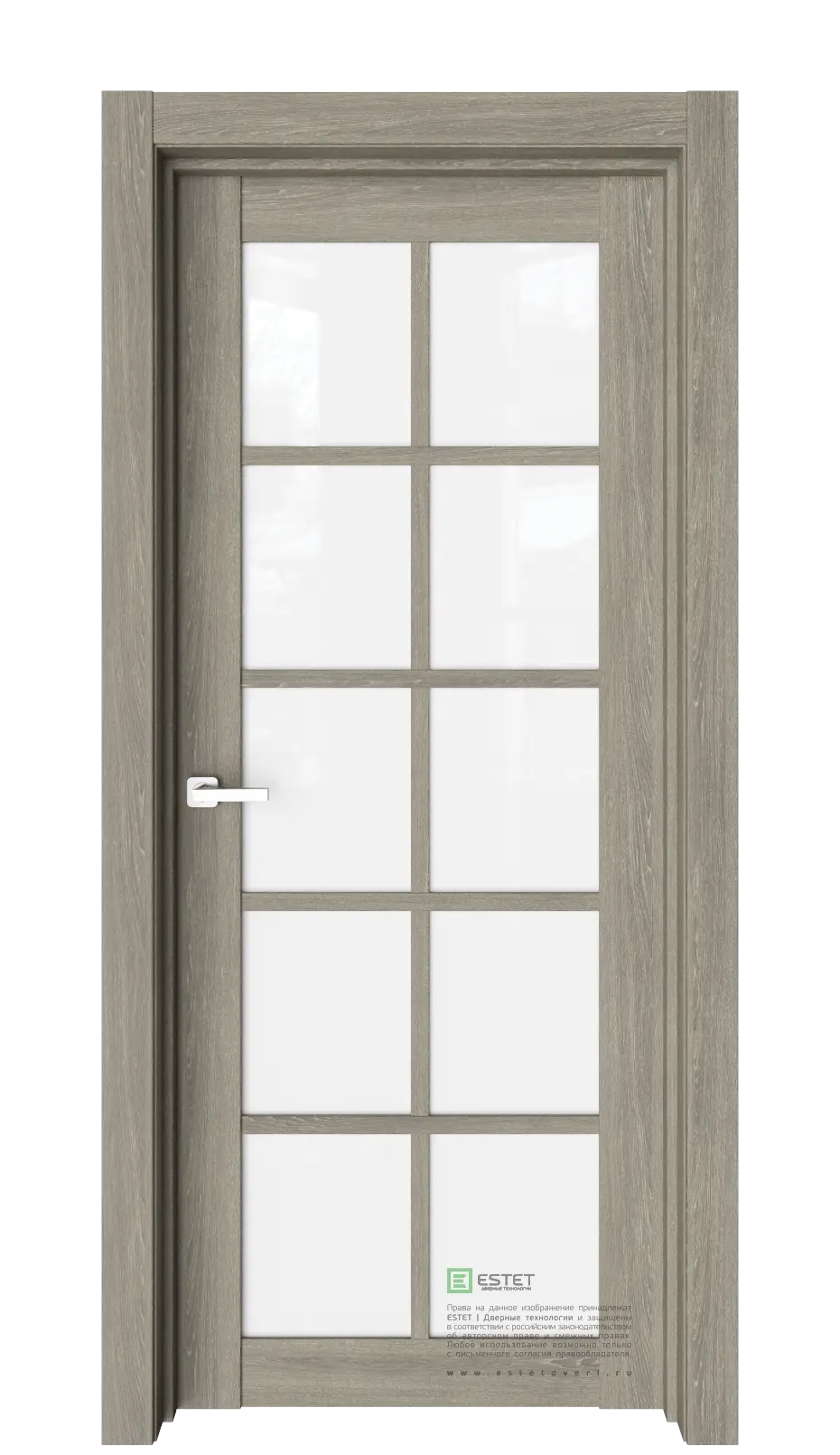 Межкомнатная дверь Версо В9 Орех мраморный Темно-серый Триплекс белоснежный