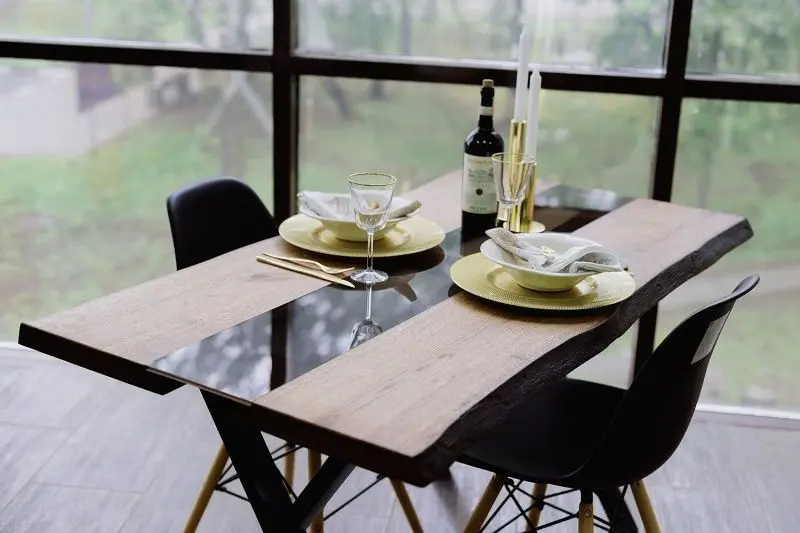 Стол Дуб-Слеб прямое стекло 1200*750мм