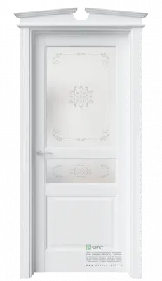 Межкомнатная дверь Соната-6 Полярный ст.1 Белый с текстурой Сатинат белое пескоструй