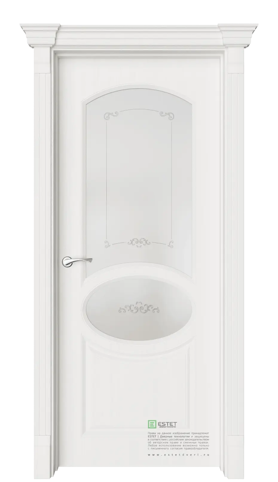 Межкомнатная дверь Эври-4 Белое дерево Белый с текстурой Сатинат белое витраж прозрачный