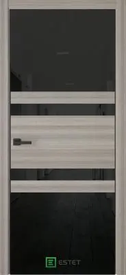 Межкомнатная дверь Урбан 7 Керамик Серый Лакобель черный