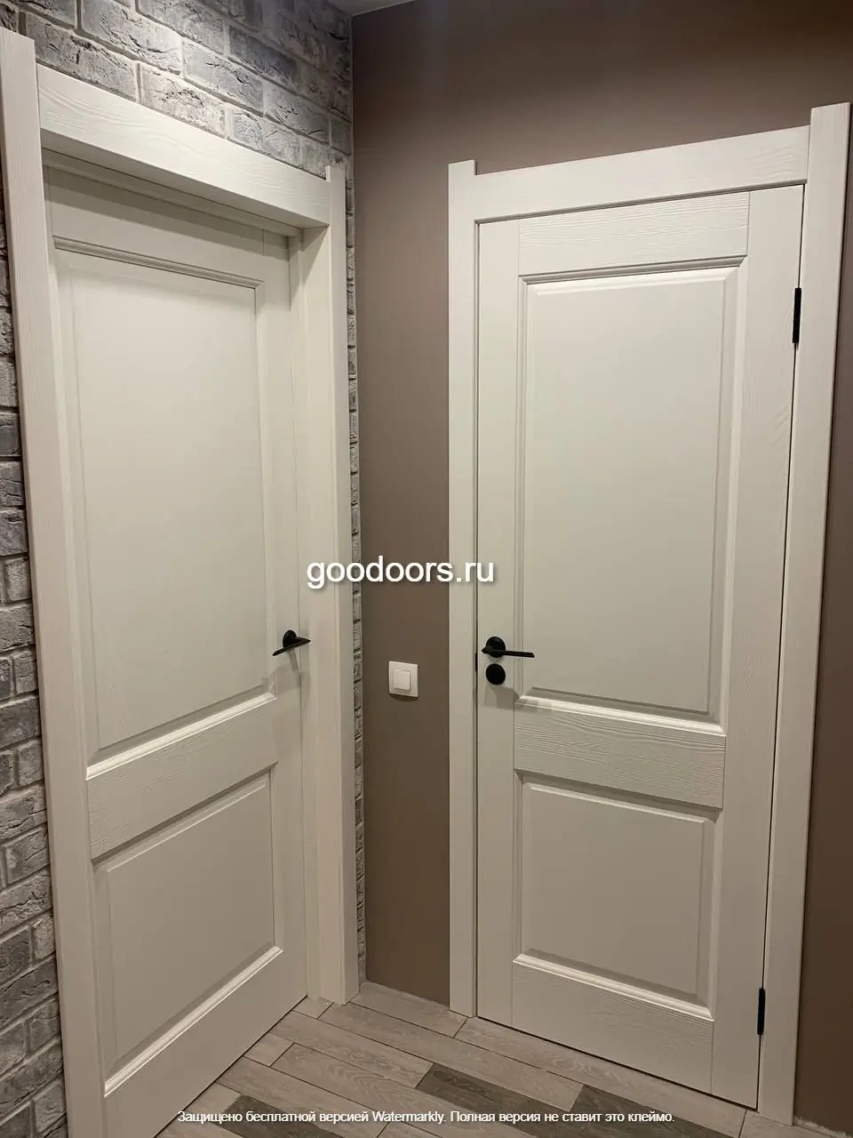 Межкомнатная дверь Элегия ПГ белый браш сосна